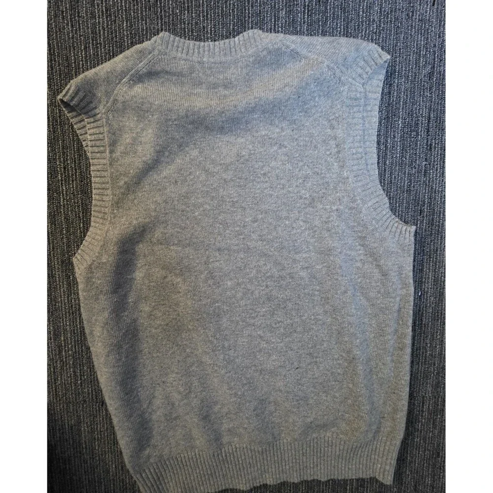 J Crew Wool Blend Gray Sweater Vest Pullover Sleeveless Size Large V Neck
